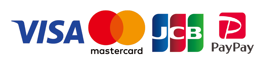 取り扱いクレジットカード一覧(VISA、MASTER、JCB、Paypay)